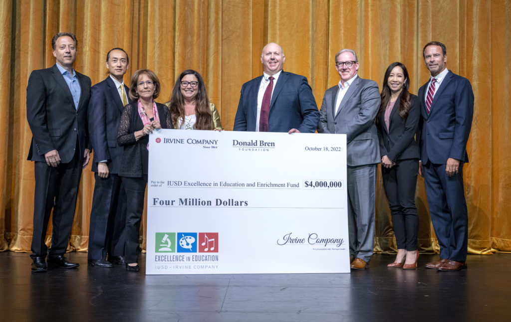 Irvine Company check to Irvine Unified School District