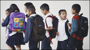 Students in a THINK Together program go to their next class. The program received an $8.5-million donation.